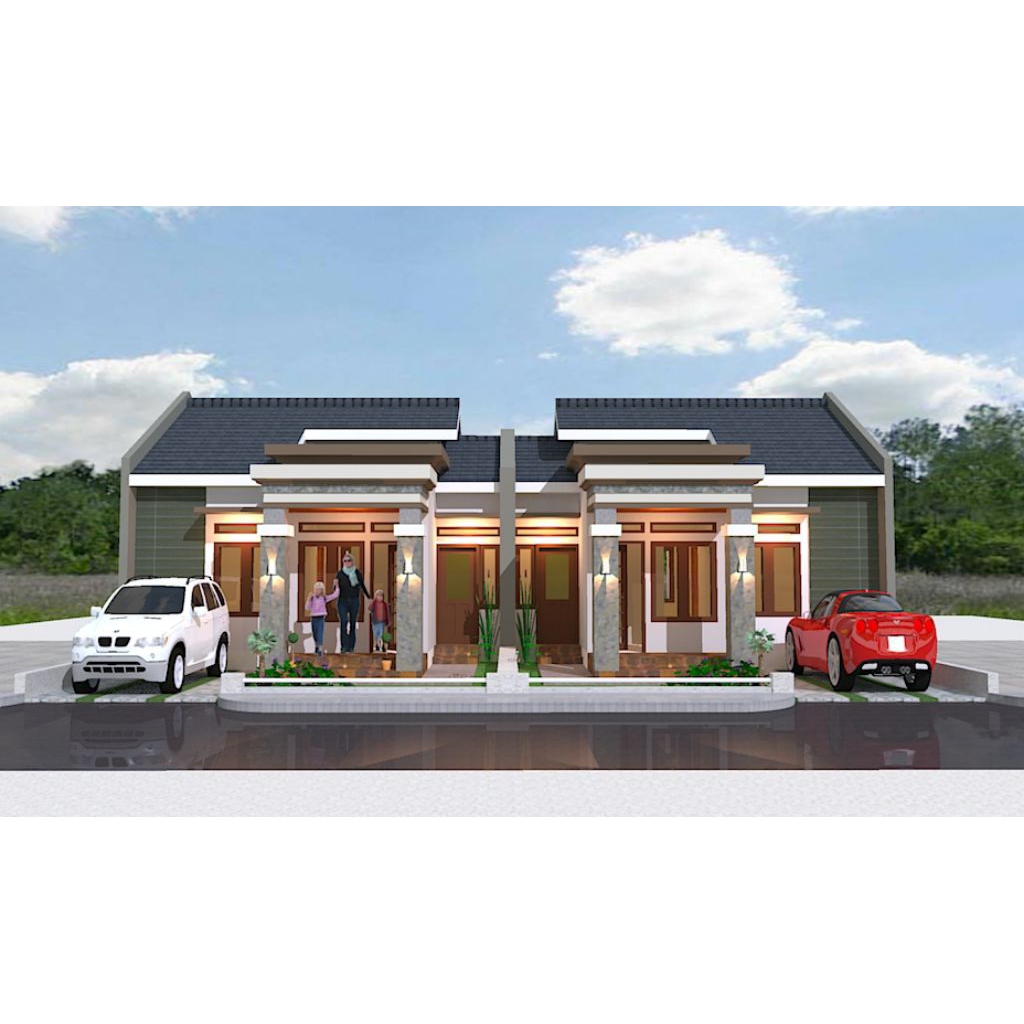 Desain rumah Type 36/84, 2 kamar. Gambar rumah siap bangun. include gambar kerja pelaksanaan. Desain