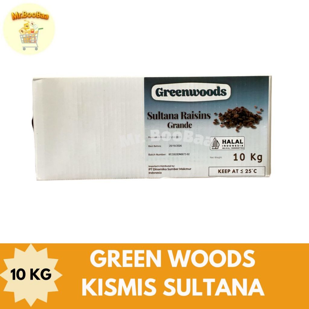 

Green Woods Sultana Raisins 10 kg/ Kismis Sultana 1 dus 10 kg/Kismis