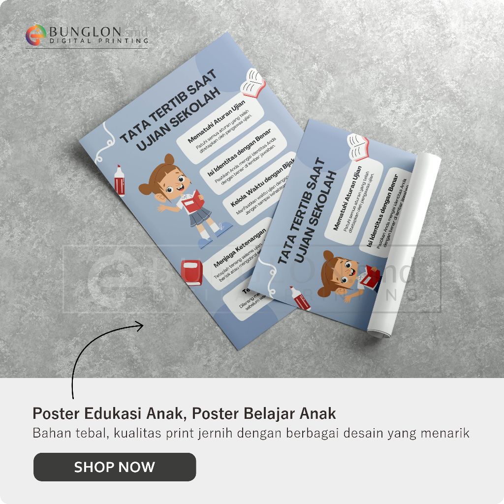 

Poster Tata Tertib Saat Ujian Sekolah Model Abu