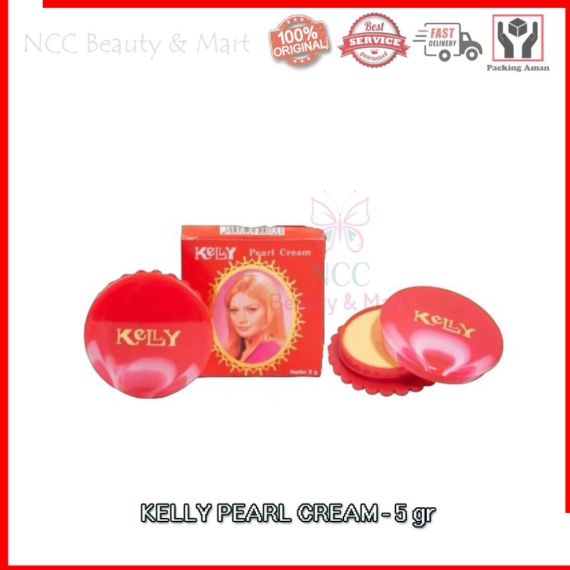 * NCC * Kelly Pearl Cream Krim Pemutih Pelembab Wajah Face Moist Netto 5 gr