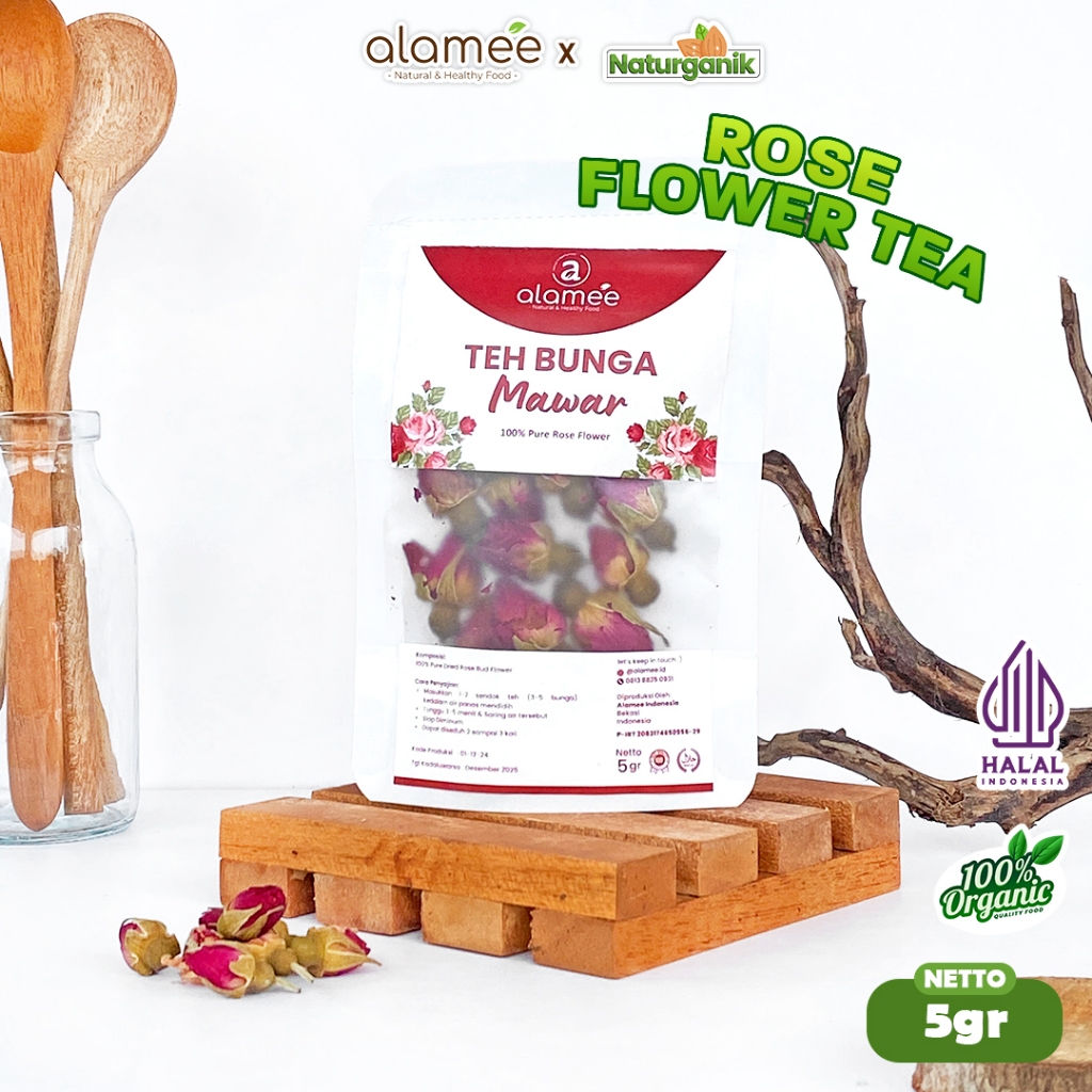 

ALAMEE Dried Rose Bud Tea Teh Bunga Mawar Organik Kering Flower 5gr Premium Naturganik