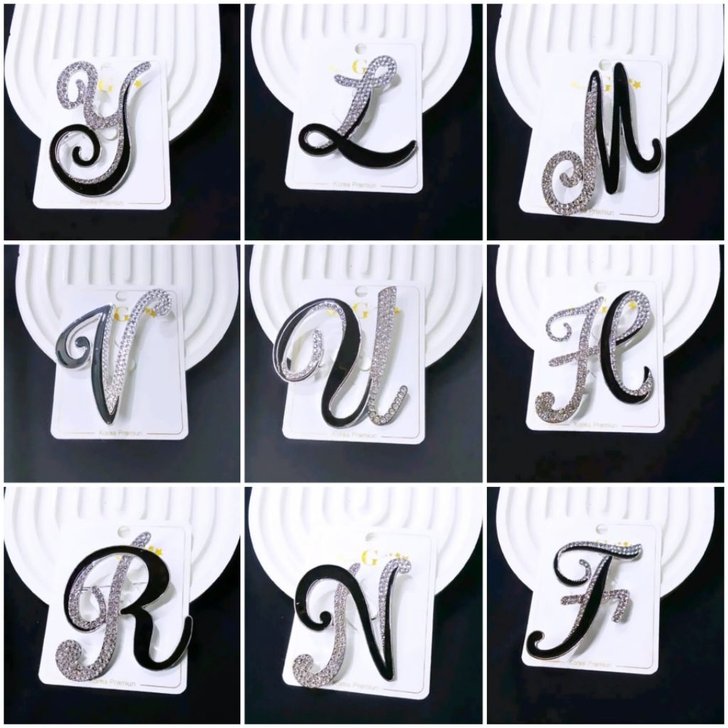 Bros hijab huruf premium bros inisial bros abjad anti karat