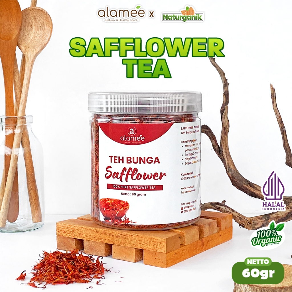

ALAMEE Safflower Tea Teh Bunga Organik Saff Flower Herbal Alami Organik Kering 60gr Naturganik