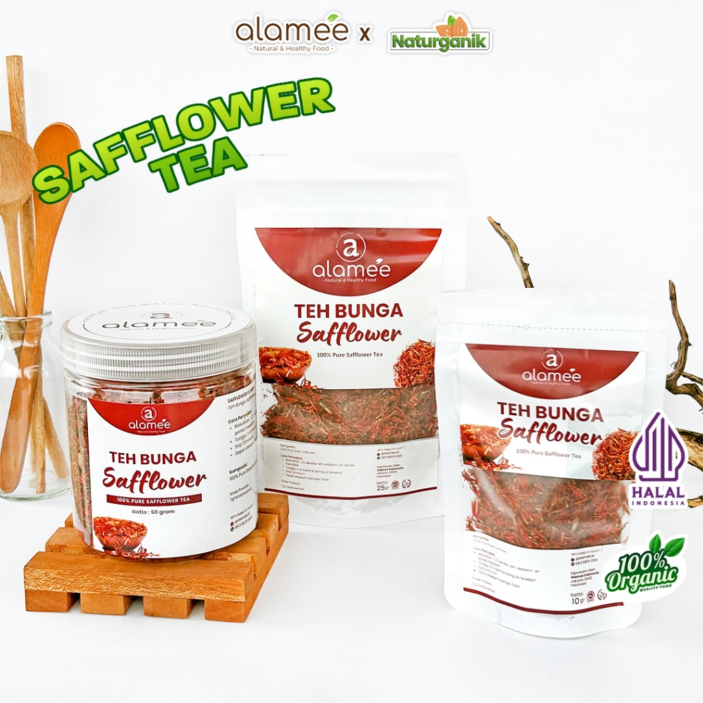 

ALAMEE Teh Bunga Safflower Saff Flower Tea Herbal Alami Organik Kering Premium Naturganik