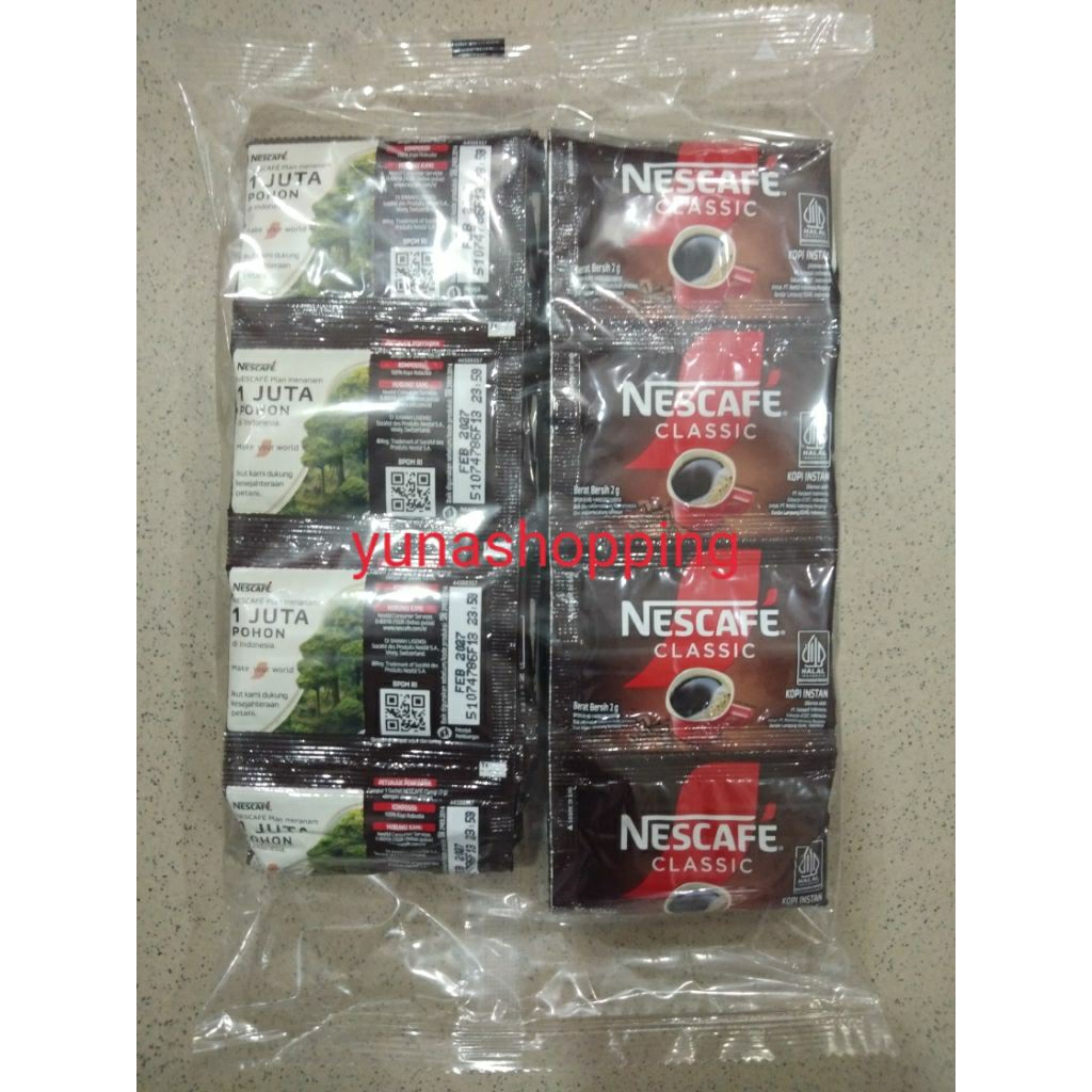 

Nescafe Classic kopi instan hitam 60 pc@ 2g