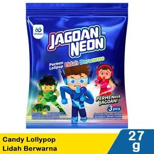 

Jagoan Neon Candy Lollypop Lidah Berwarna 27G permen jagoan neon