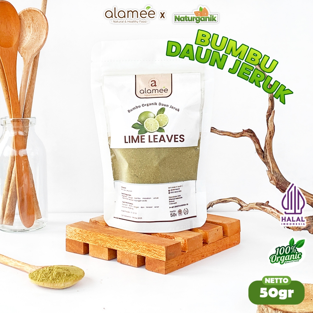

ALAMEE Bubuk Daun Jeruk Lime Powder Bumbu Dapur Instan Organik Murni Asli Seasoning 50Gr Naturganik