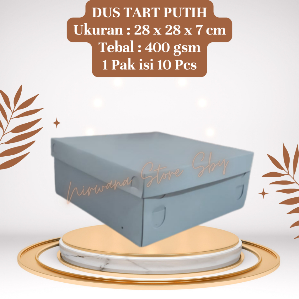 

(10 Pcs) Dus Kue Tart Putih 28x28x7 | Box Nasi / Kotak Nasi
