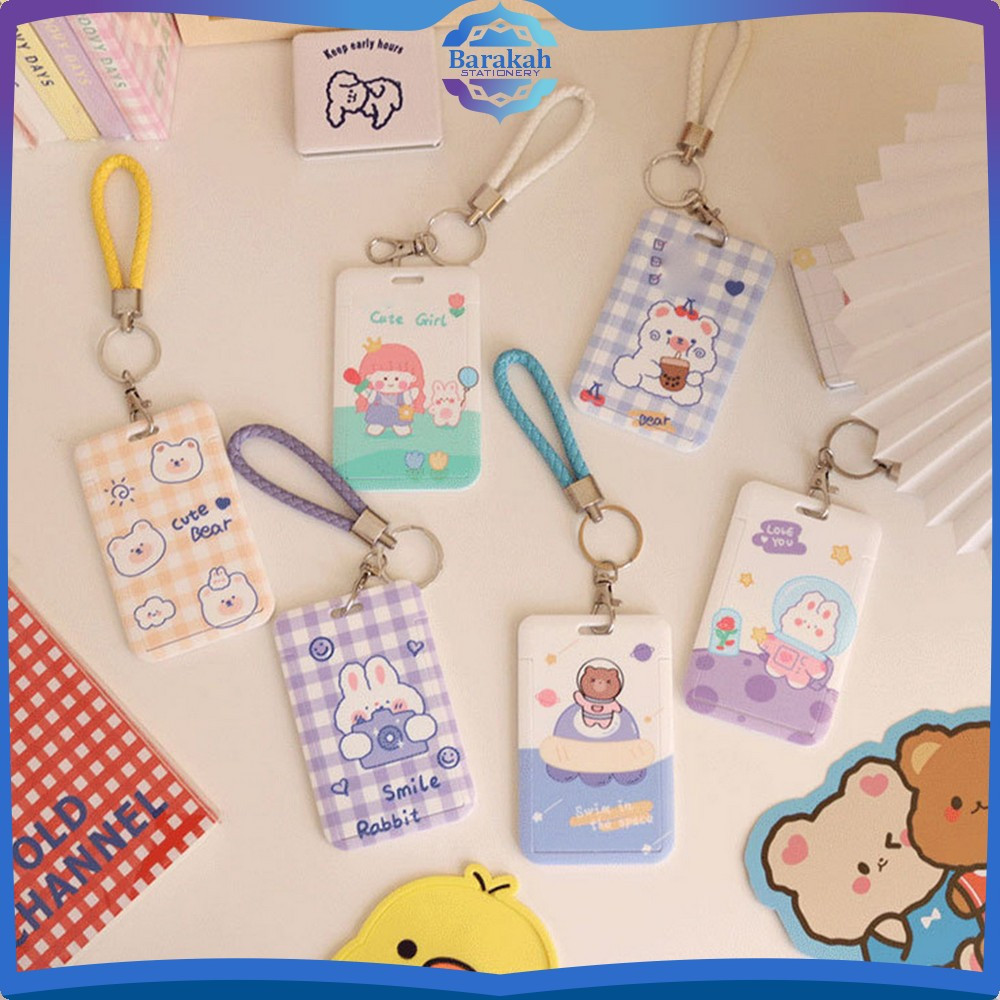 

EC ID Card Holder Tempat Kartu Motif Karakter Lucu / Lanyard Pelindung Kartu Name Tag Akses Kantor MRT Busway E-Money Flazz Barakah Stationery C1240