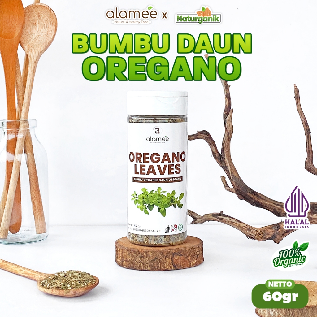 

ALAMEE Oregano Kering Bumbu Dapur Garnish Dried Leaves Flakes Seasoning Organik Tabur Naturganik