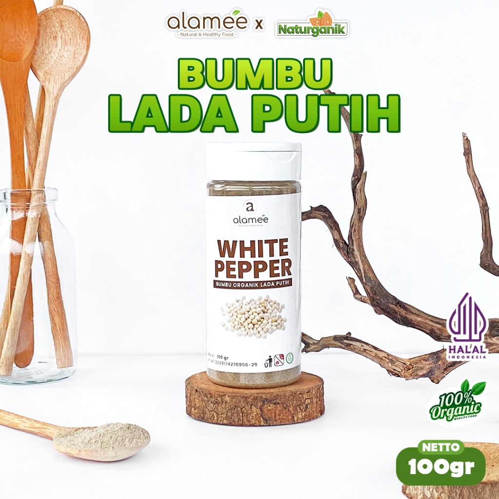 

ALAMEE Bubuk Lada Putih White Pepper Powder Merica Whitepepper Bumbu Instan Organik Tabur Naturganik