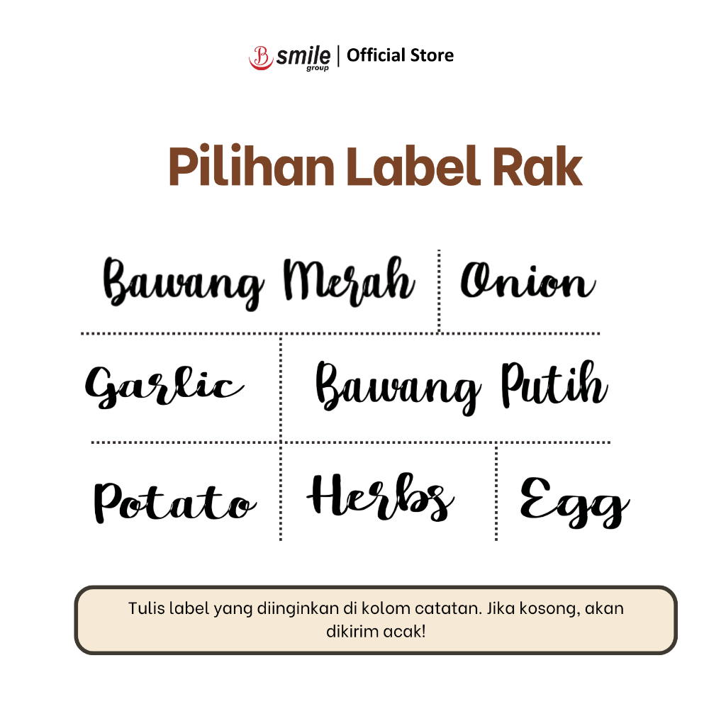 

B Smile - Stiker Label Produk Rak dan Toples