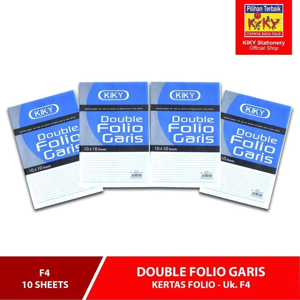 

Kiky kertas double folio bergaris F4 isi 10 lembar