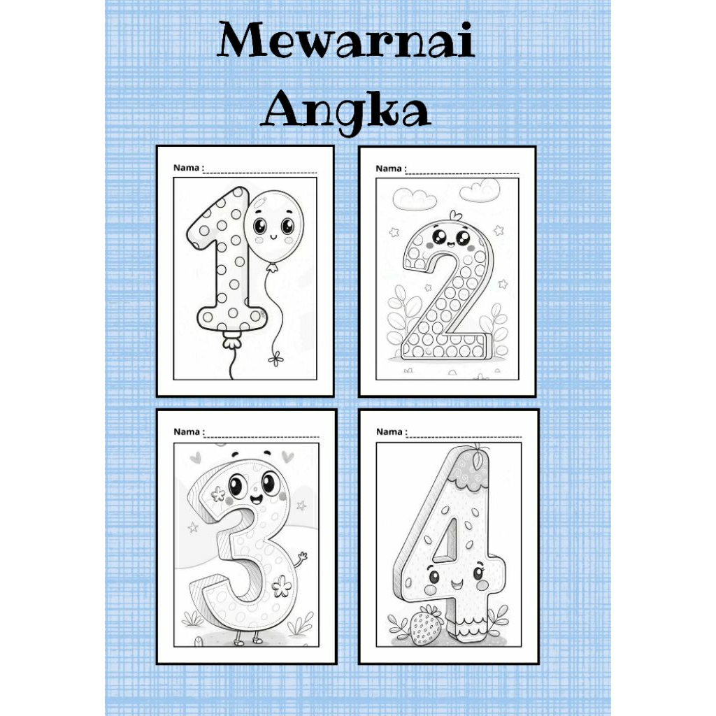 

25 Halaman Mewarnai Tema Angka