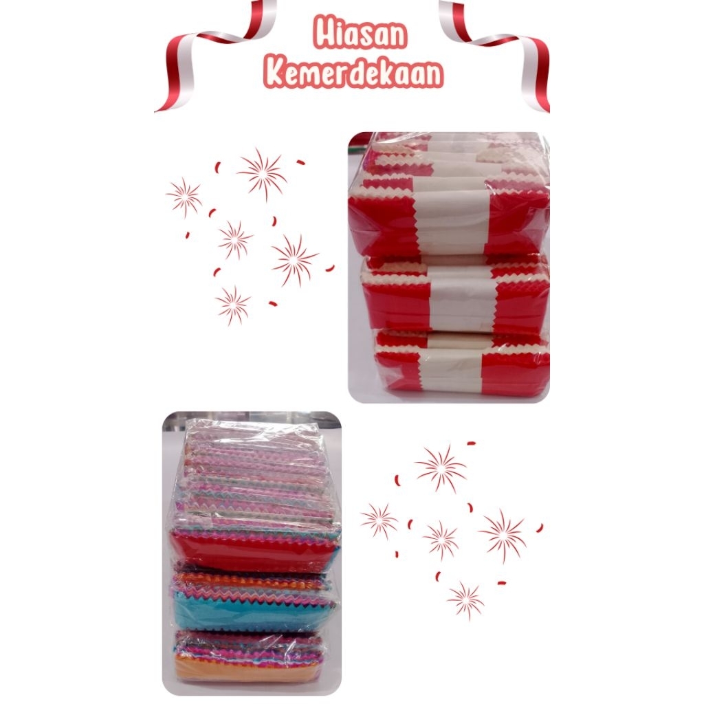 

Kertas Krep potongan warna-warni/Merah-Putih