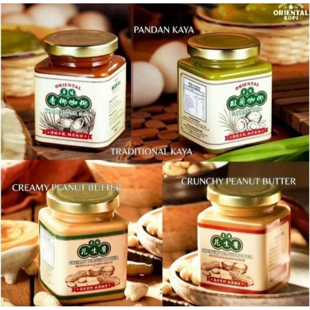 

ORIENTAL SELAI ROTI TRADISIONAL KAYA PANDAN KAYA SRIKAYA BREAD SPREAD PEANUT BUTTER SELAI KACANG MALAYSIA OLESAN ROTI