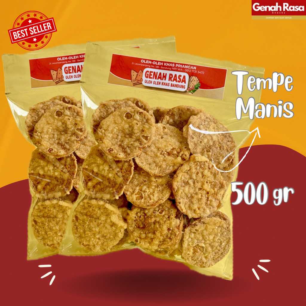 

Keripik Tempe Goreng Bandung Manis 500 gr best seller GENAH RASA