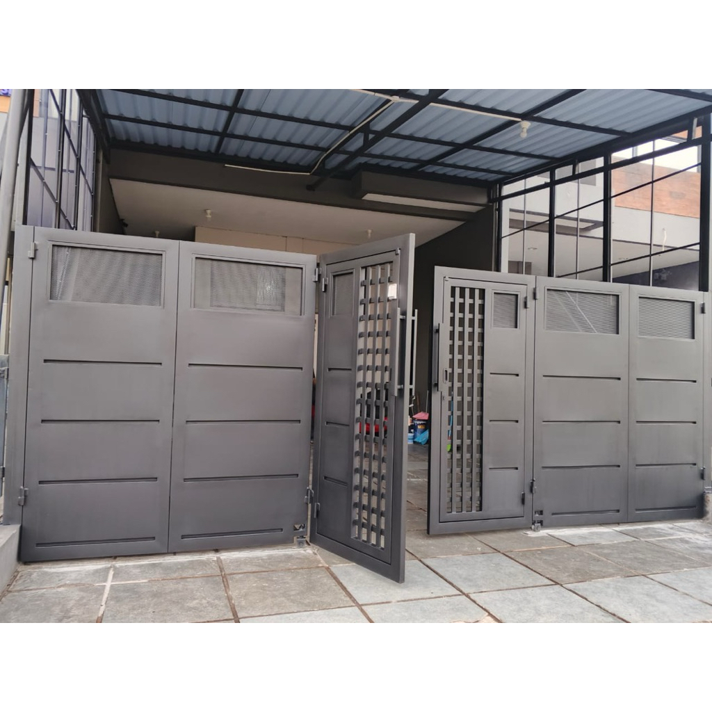 pagar lipat model plat besi polos bending mix plat perforated