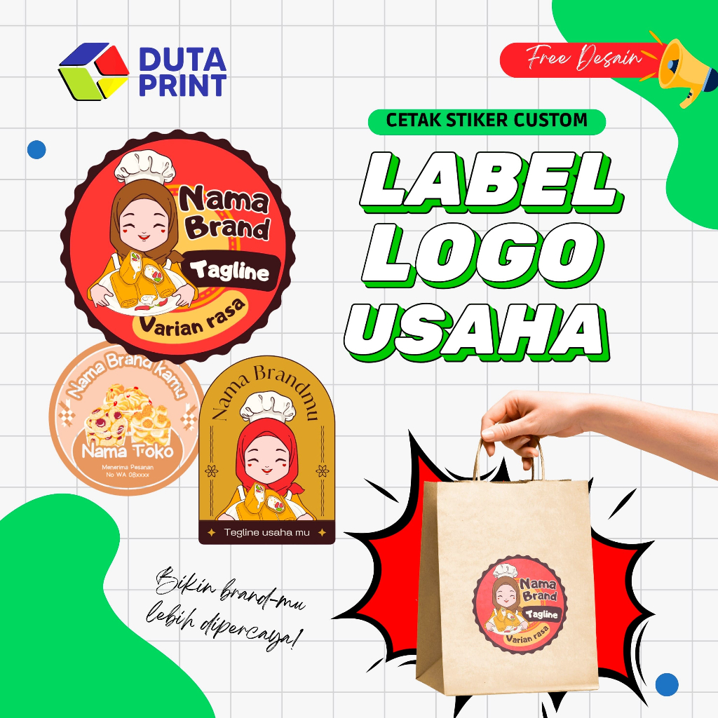 

Cetak Stiker Cromo Custom – Label Nama, Label Makanan, Segel Kemasan, Botol, Toples, Hampers | Bulat & Ukuran Bebas