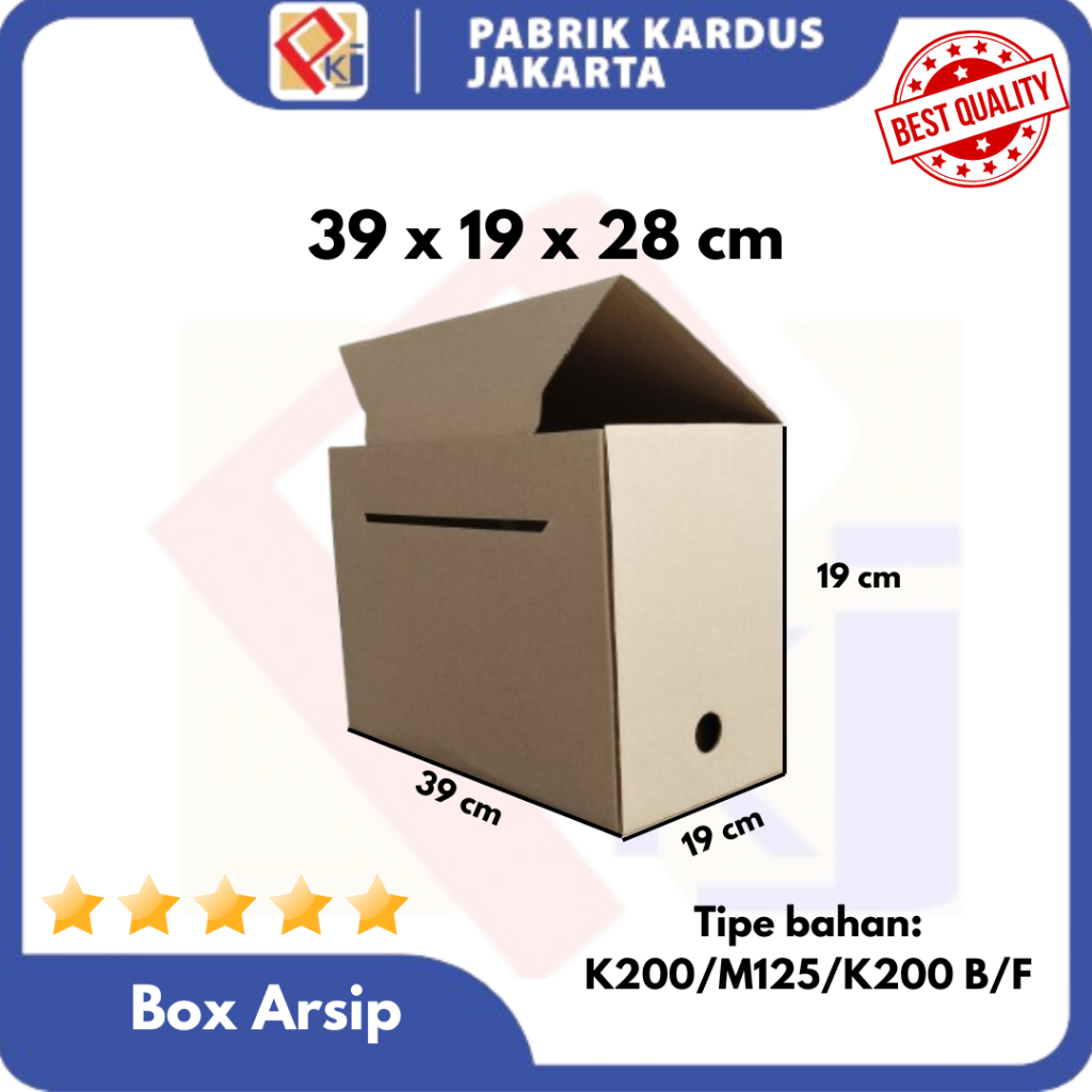 

BOX ARSIP 1 POLOS Uk. 39x19x28 cm / KOTAK / KARDUS / ARSIP / FILE / DOKUMEN