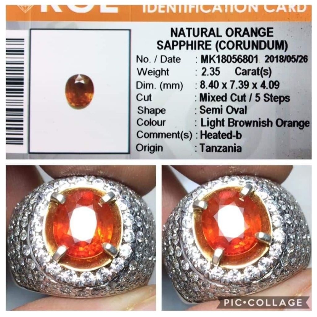 NATURAL ORANGE SAPPHIRE  Batu Permata Safir Ada garnet tsavorite alexandrite chrysoberyl tourmaline 