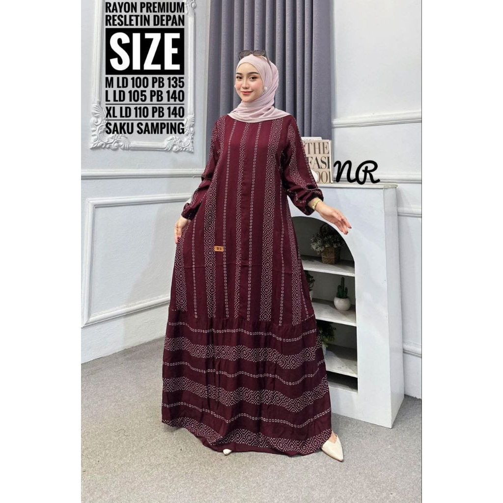 gamis rayon twill motif