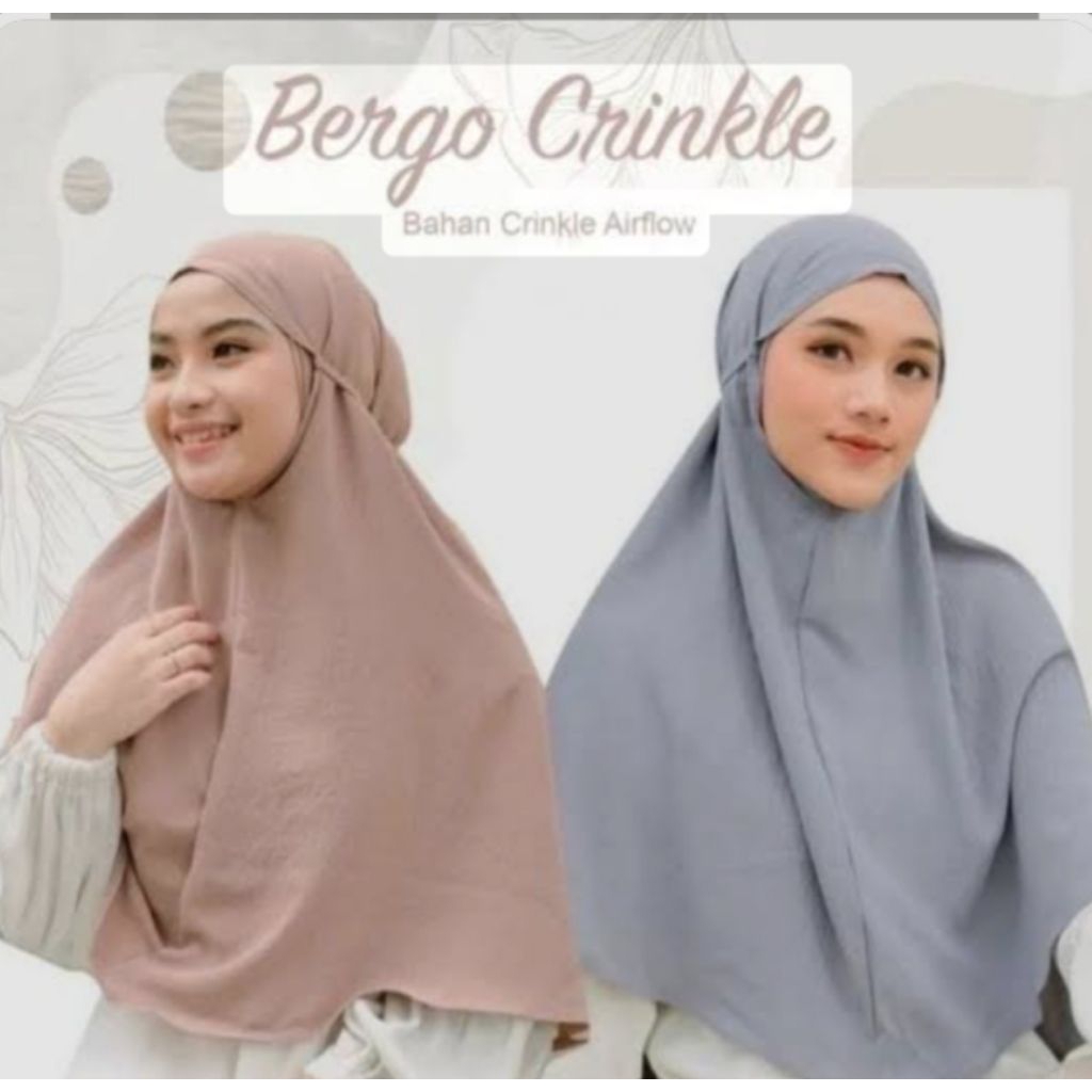 Jilbab Bergo Crinkle Airflow size L // Hijab Crinkle L // Naik Crinkle Airflow Bergo L