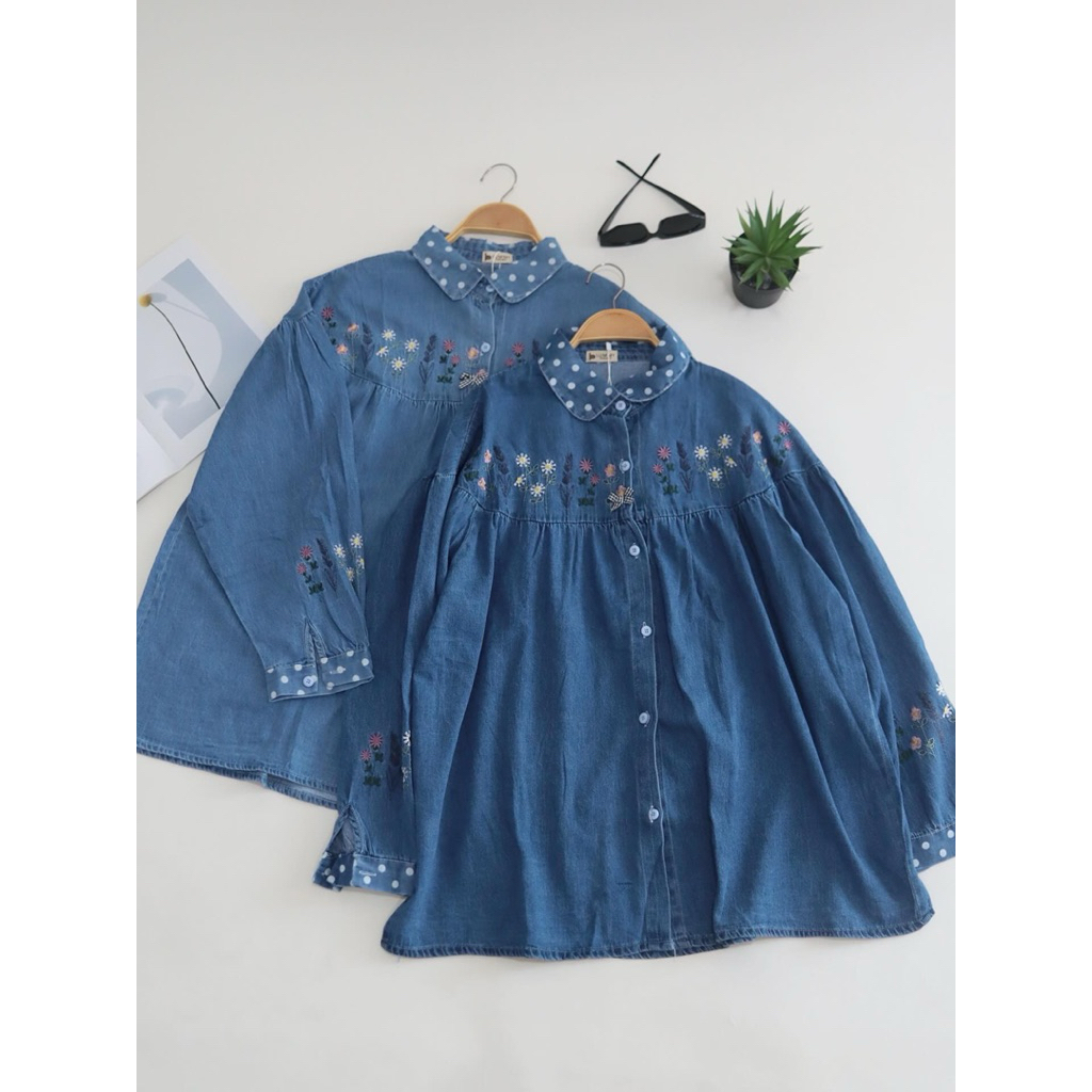 Import Top CH 6044 | Kemeja Jeans | Atasan Jeans Wanita