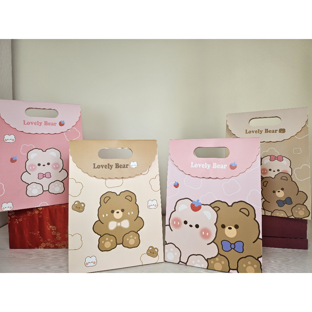 

Paper Bag/Kantong/Tas Elegan Premium Mewah Motif Beruang Untuk Hadiah/Ulang Tahun