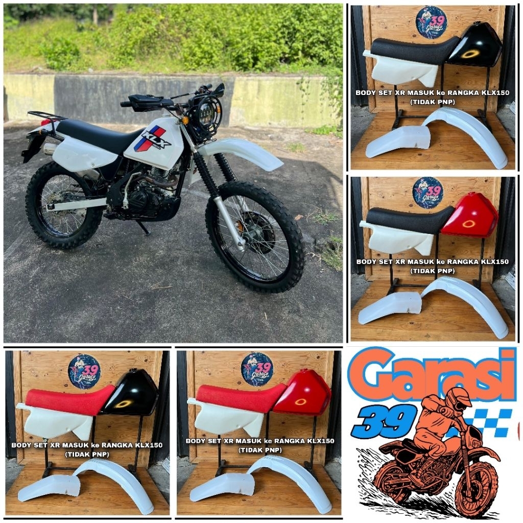 body set klx 150 model XR masuk ke rangka KLX tapi tidak PNP lihat video detailnya body set xr 200 u
