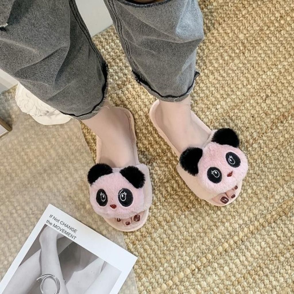 Sandal Selop Wanita Full Bulu Kekinian - Sandal Selop Cewe Korean Style