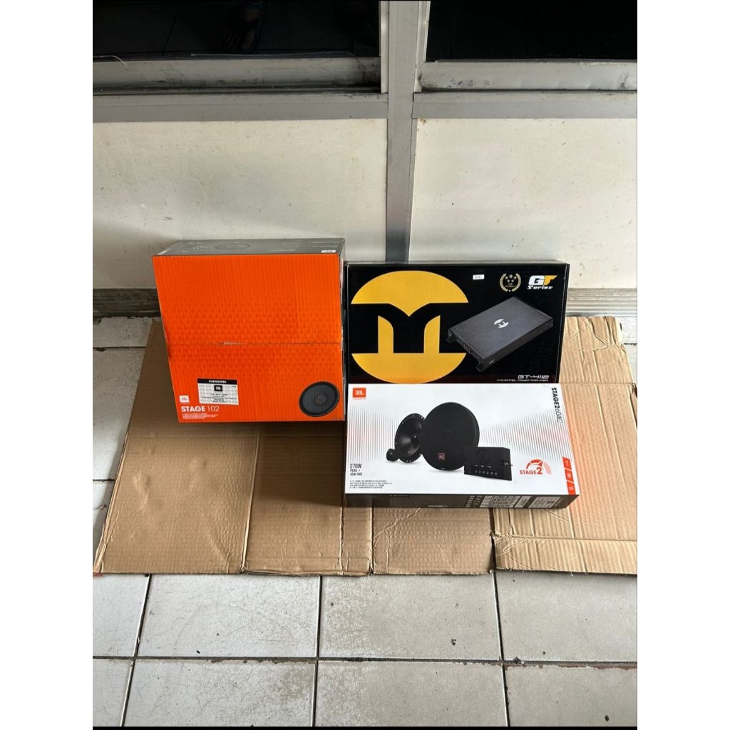 Paket audio mobil JBL - Paket termurah dan bagus - Speaker spit JBL Stage2604C Power Momentum GT-411