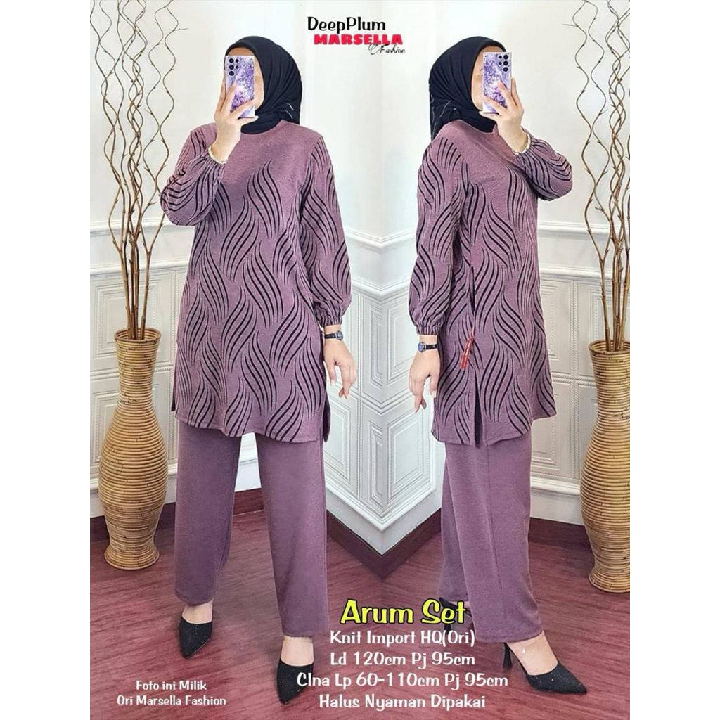 Arum Set || Bahan Knit Import || Original Marsella