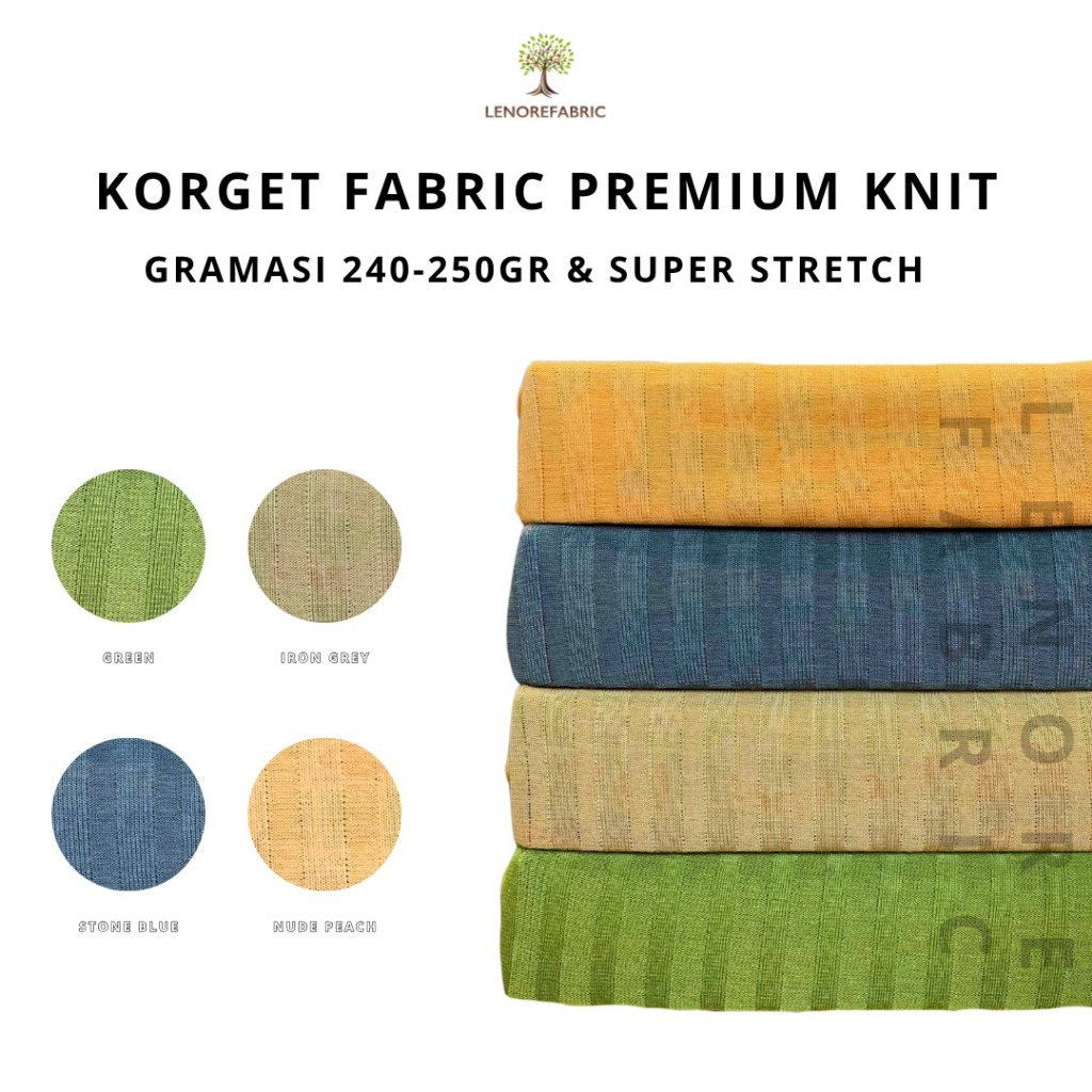 KAIN BAHAN • RIB KNIT PREMIUM STRETCH KAIN RAJUT - KORGET FABRIC