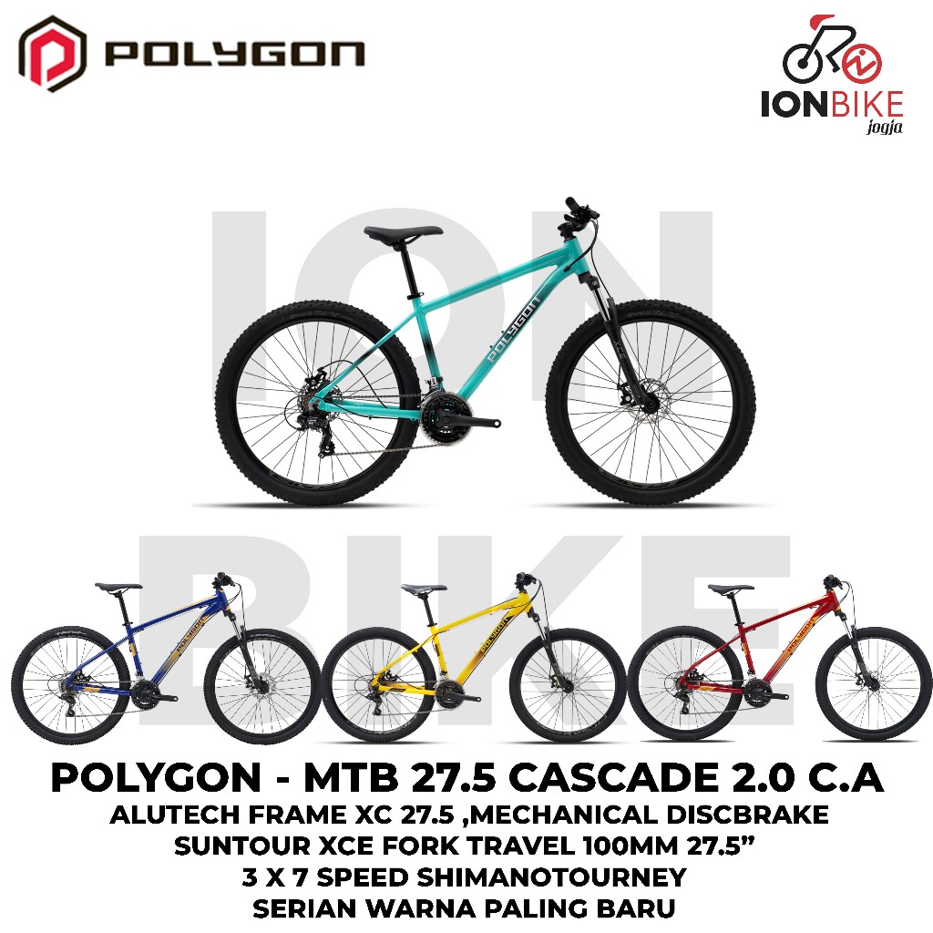 Sepeda MTB 27.5 Inch Polygon Cascade 2 Frame Alloy Ringan Terbaru 2.0 Allumunium Gunung Dewasa Remaj