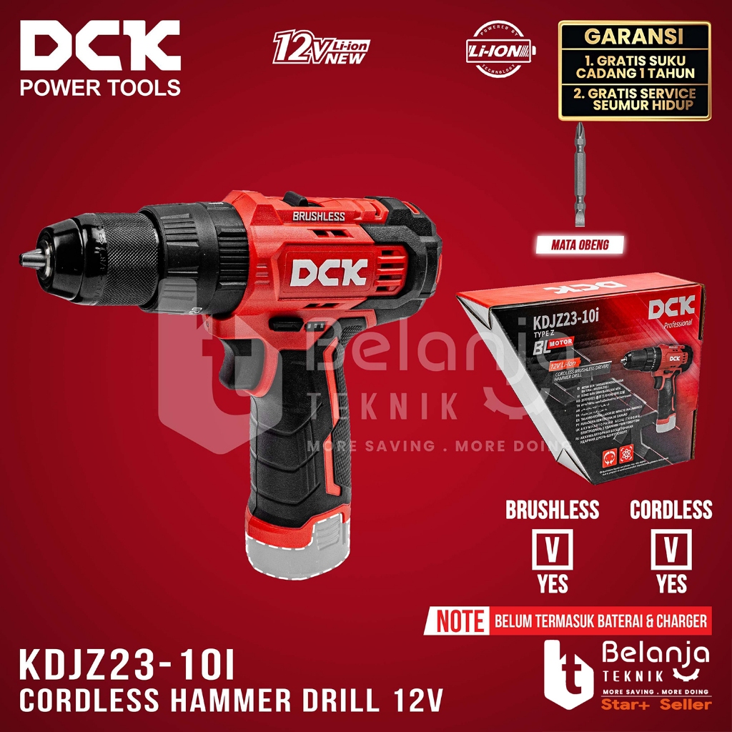 Mesin Bor Tembok Baterai DCK KDJZ23-10I Cordless Hammer Drill KDJZ 23-10I Unit Only KDJZ 23 - 10 I