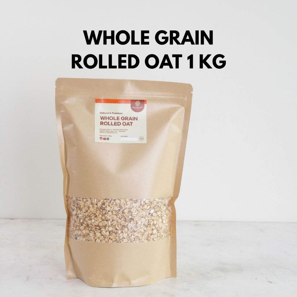 

Rolled Oat oatmeal wholegrain Gandum Utuh Kasar 1 KG Natural Premium Alami