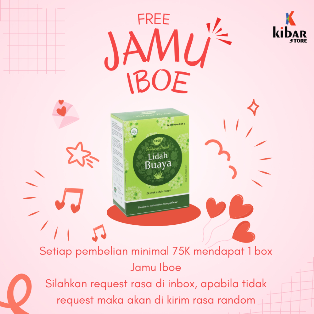 

[ FREE GIFT ] JAMU IBOE NATURAL DRINK 1 BOX ISI 5 SACHET