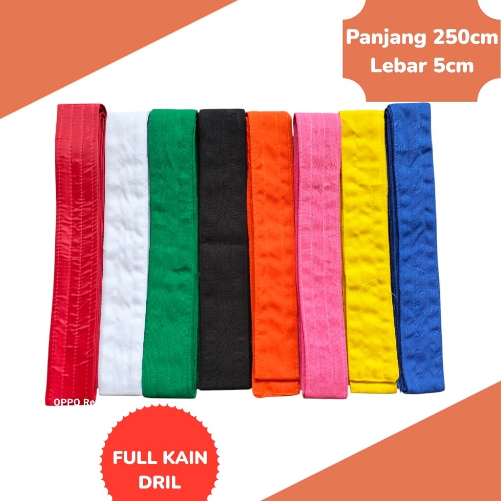 SABUK PENCAK SILAT POLOS LEBAR 5CM FULL KAIN / SABUK SILAT