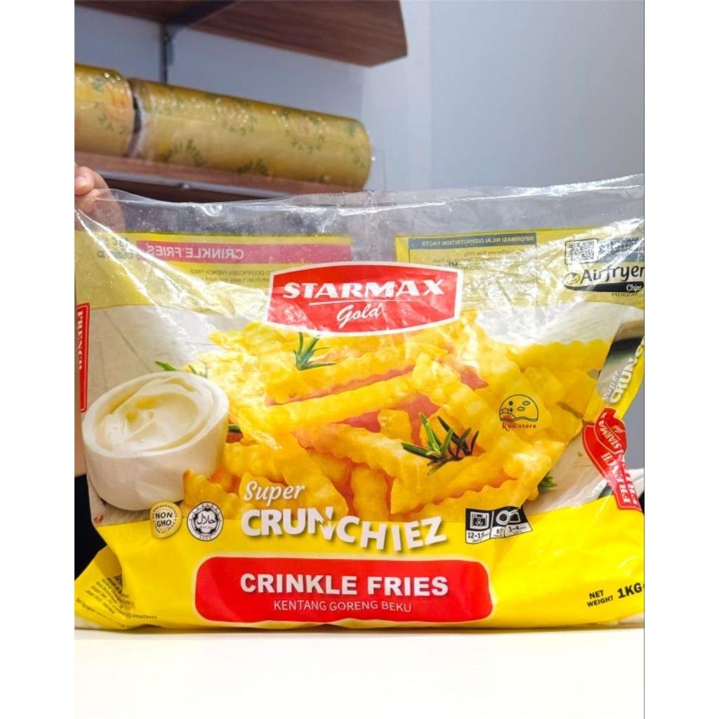 

STARMAX GOLD CRINKLE FRIES - KENTANG GORENG BEKU SUPER CRUNCHY