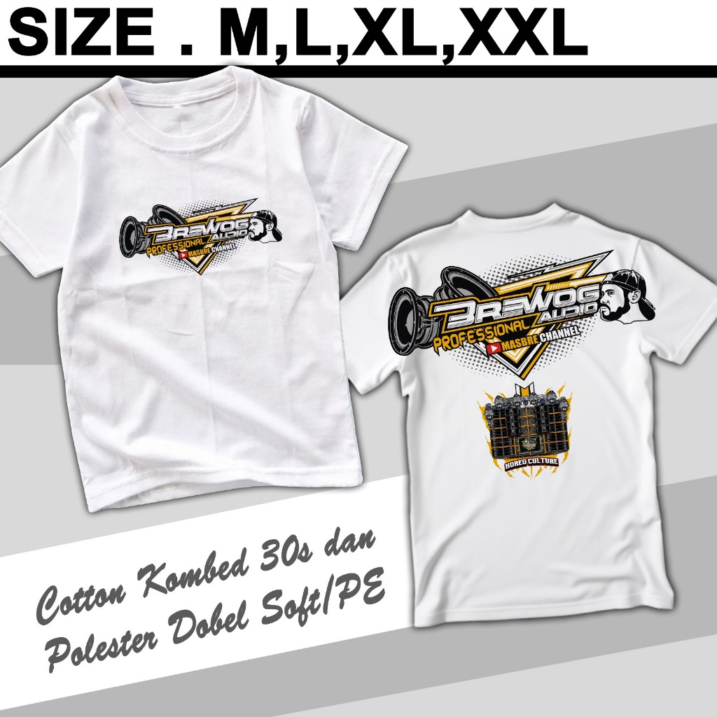 T-shirt / Kaos Distro Brewog Audio A4 DEWASA Pria dan Wanita Terlaris Viral Sound Horeg Size S,M,L,X
