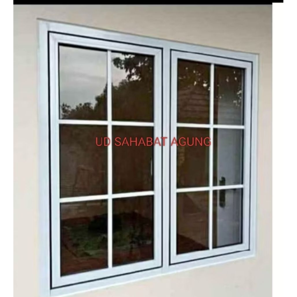 KUSEN JENDELA ALUMINIUM ORNAMEN GANDENG UKURAN T 150xL120cm KOMPLIT GRATIS PEKING KAYU