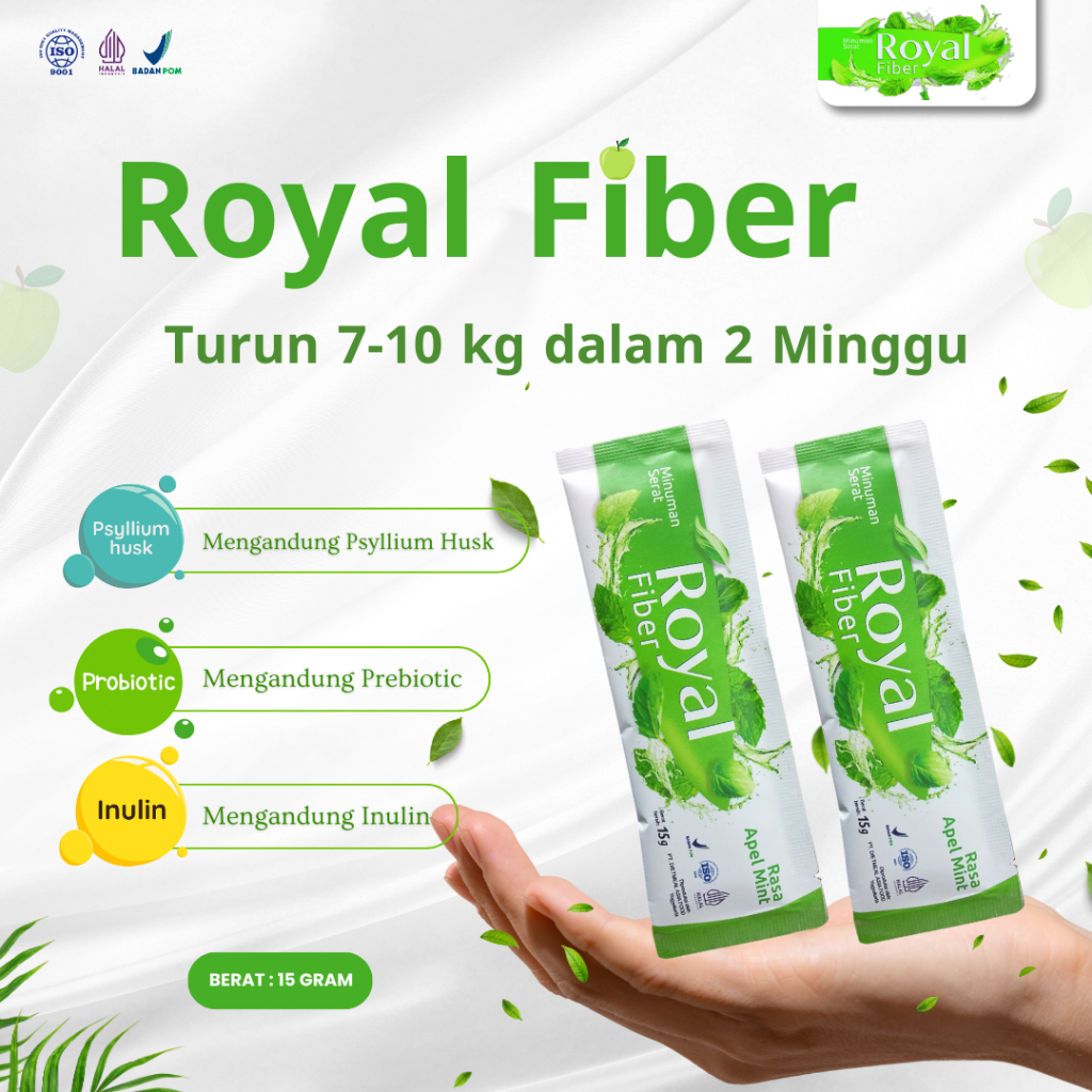 

RoyalFiber Minuman Kesehatan Rasa Applemint 15gr