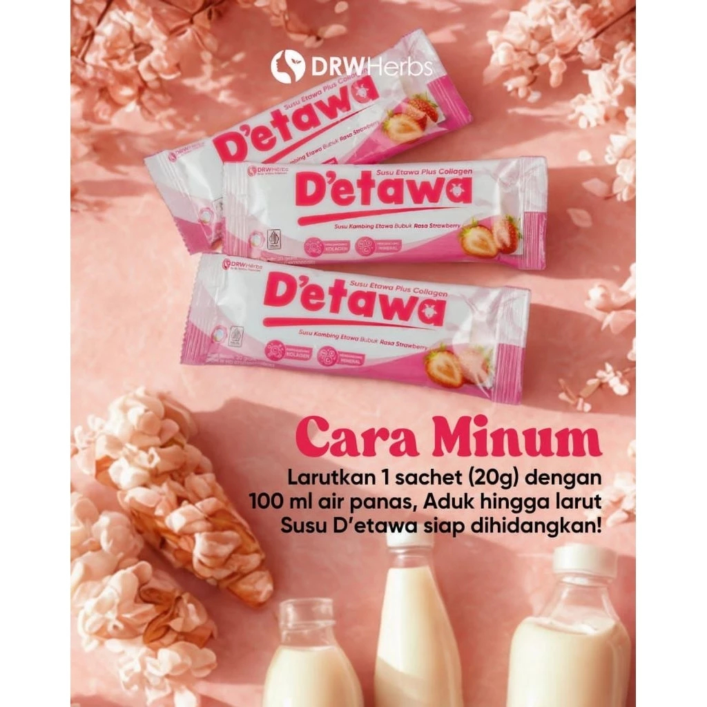 

Drw Skincare Susu D Etawa Plus Collagen Untuk Badan Sehat Dan Putih ORI BPOM / Sachet