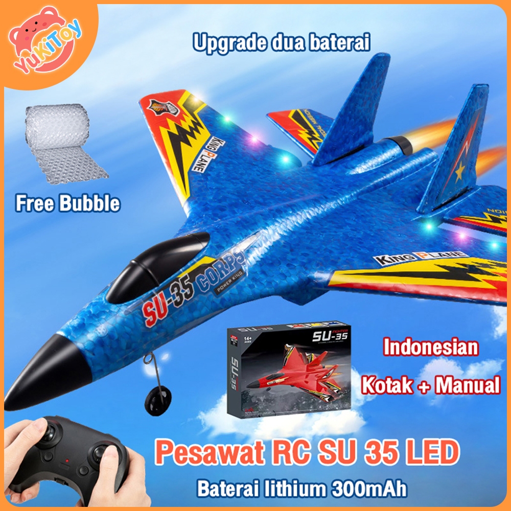 Yukitoy Pesawat Remote Control Terbang RC Pesawat Mainan Pesawat Terbang SU35 RC Plane Terbang Pesaw