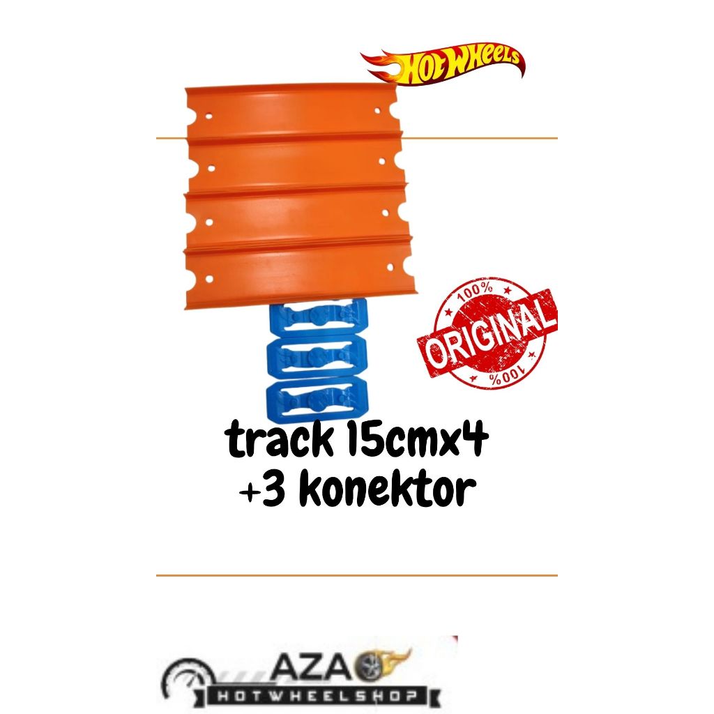 Track Hot Wheels 15cm*4+3KONEKTOR hotwheels 15 cm jalan lurus lintasan jalan track mainan mobil mobi