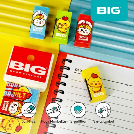 

BIG - Penghapus / Eraser Pensil Warna Warni Kecil Dust Free Hunny Bunny Series 9403