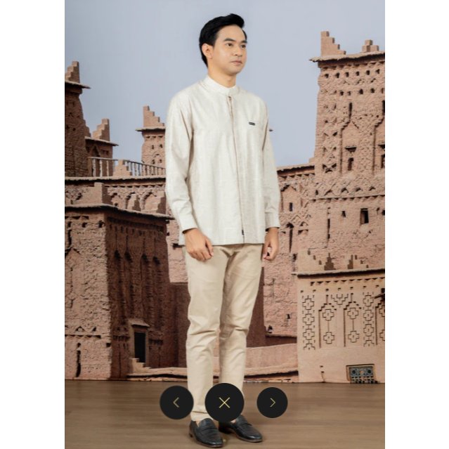 Elzatta Koko Pria Muslim Terbaru Koko Cotton Embroiderry Panjang