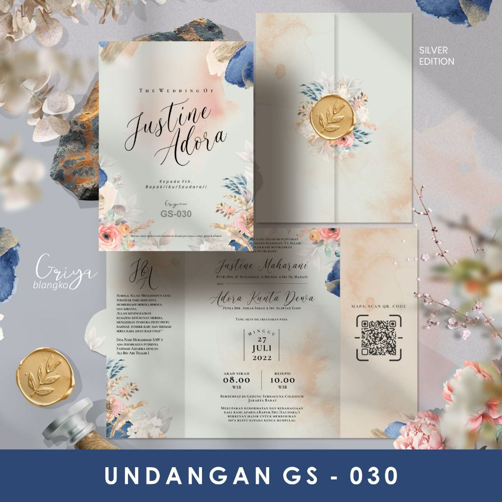 

GS 030 Blangko Undangan Kosongan Griya Blanko SILVER EDITION + File Setting Corel