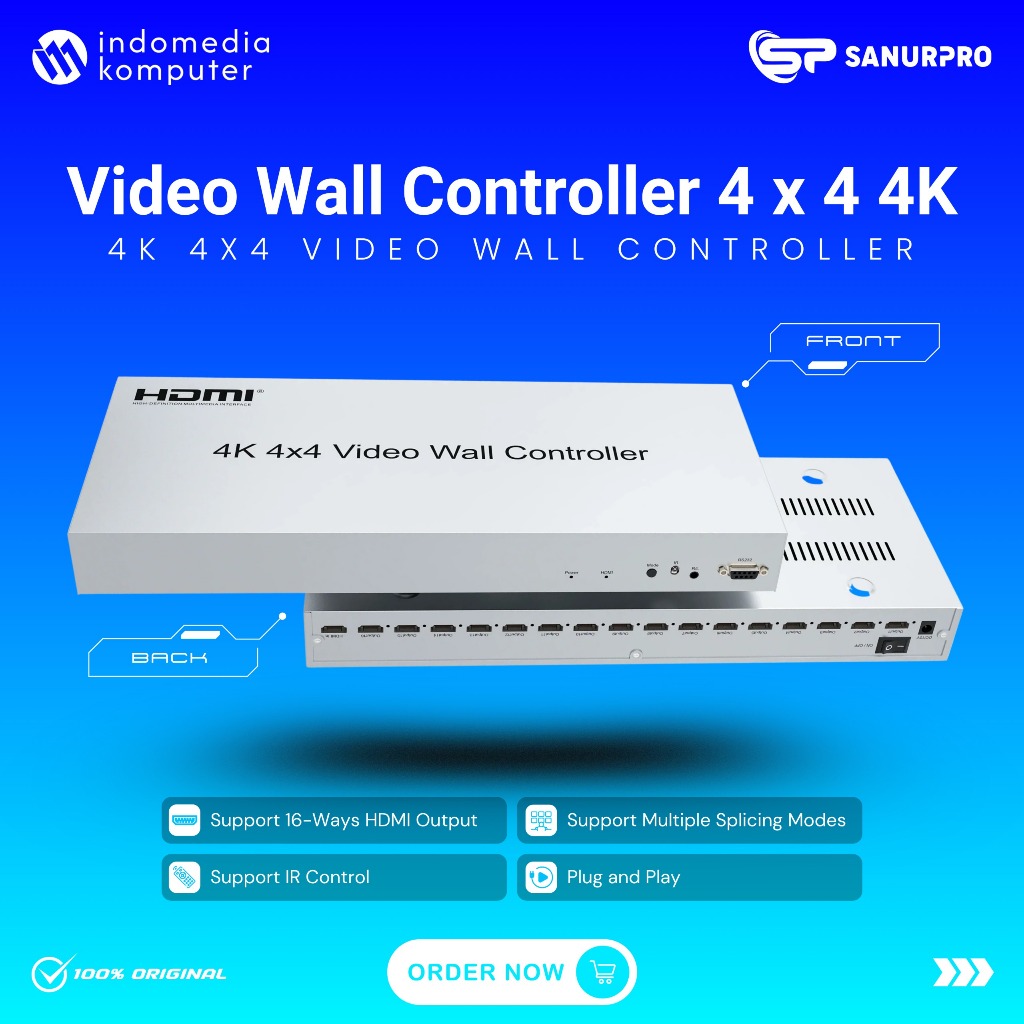 Video Wall Controller 4x4 4K Wall Controller 4x4 4K HDMI Video Wall Controller 4K 4x4